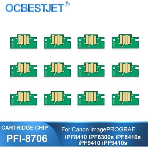 PFI-8706 PFI8706 Permanent Cartridge Chip For Canon imagePROGRAF iPF8300s iPF8410 iPF8410s iPF9410 iPF9410s Printer Chips