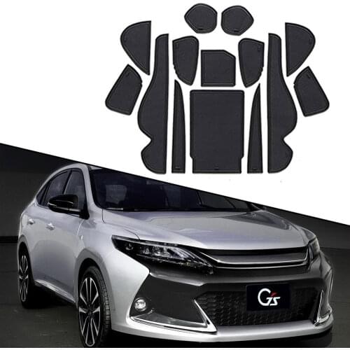 Anti-Slip Gate Slot Cup Mat for Toyota Harrier 60 XU60 2014 2015 2016 Car Door Groove Non-slip Pad Interior Mats Rubber Coaster