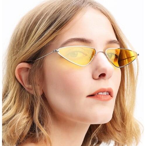 Vintage Cat Eye Sunglasses Women Brand Designer Candy Color Mirror Sun Glasses Female Male Outdoor Goggles Party Oculos De Sol