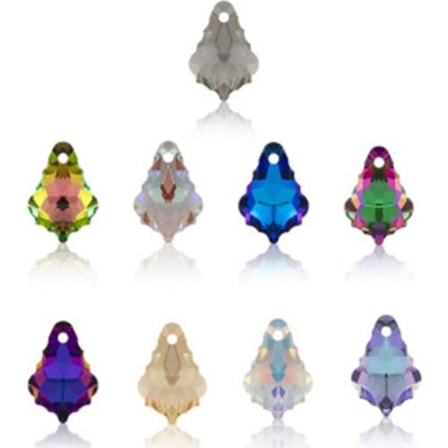 72Pcs Crystal form 6090# Baroque Maple Leaf Shape Pendant K9 Glass Rhinestone loose beads for DIY jewelry making