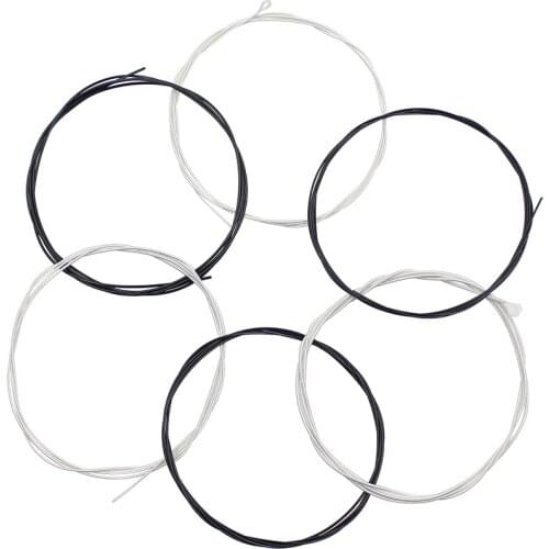 Guitar Strings Black Nylon Core Silver-Plated Copper Wound 1st-6th(.028-.043) 6pcs Classical Guitar Strings String Set