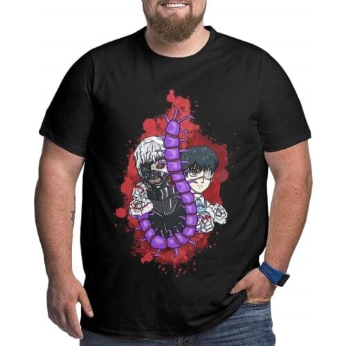 LMHBLTOP Tokyo Ghoul T Shirts Big&Tall Crewneck Tops Tee for Mens Black