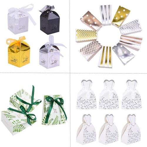 10Pcs/Lot DIY Kraft Paper Boxes Birthday Gift Box Candy Boxes For Kids Favors Wedding Festival Party Package Decoration Supplies