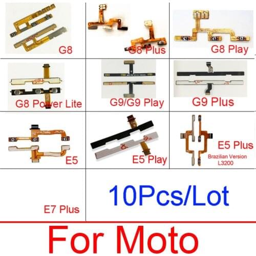 10pcs/Lot Volume Power Side Button Flex Cable For Motorola Moto G8 G9 Play Plus G8 Power Lite E5 Play Plus E7 Plus Repair Parts