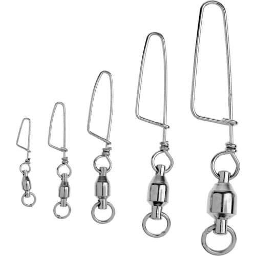 20pcs Fishing Swivel Snap Fishing Ball Bearing Swivel Steel Terminal Tackle