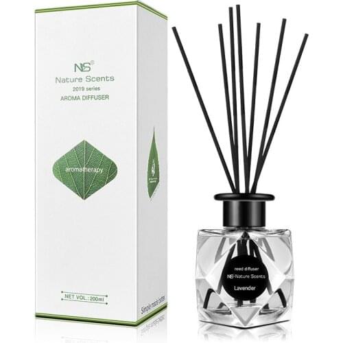 200ml Reed Diffuser Scented Oil Set with Natural Sticks Glass Bottle Aromatherapy Essential Oil Toilet Deodorant Air Freshener