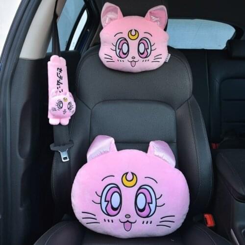 2021 High Quality Cartoon Cute Plush Universal Car Interior Decorations Car Waist Spine Neck Pillow