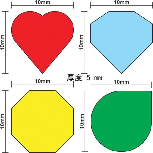 40Pcs 10mm Red Heart Shape Blue Diamond Shape Green Drop Pawn Wood Chessman Game Pieces For Token Board Game Injury Mark