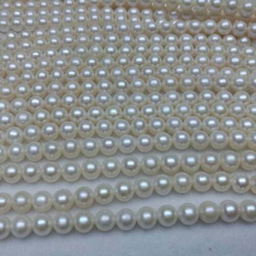 Fine round near 8mm white freshwater pearl strands lots 5 strings