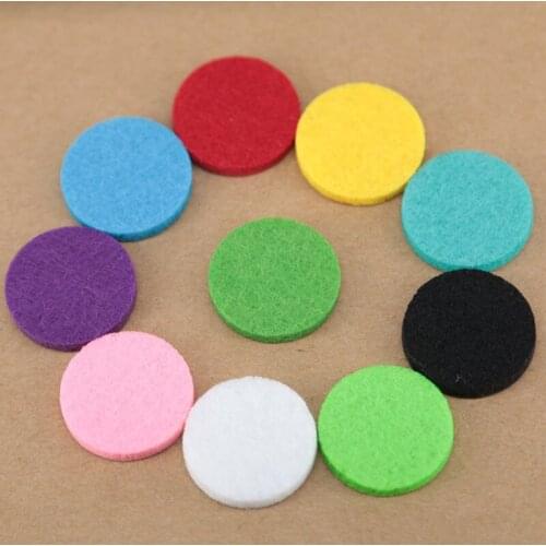 50pcs Mixed 10 Style Colorful 22mm Round Essential Oils Diffuser Locket Pads Perfume Aroma Locket Replacement Pads