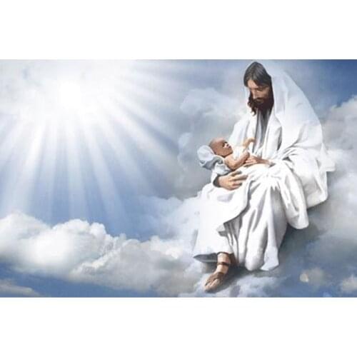 5D Diy Diamond Painting Jesus Holding Baby Handmade Cross Stitch Kit Crafts Needlework Home Decor Full Square/round Drill