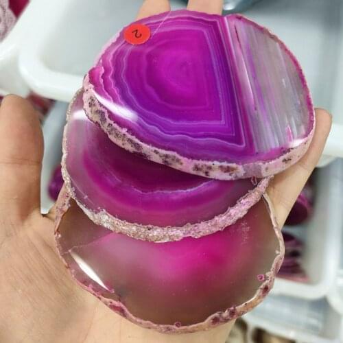 7-8cm Red Agate Slice Crystal Slab crystal coaster healing home decoration stones and crystals gifts