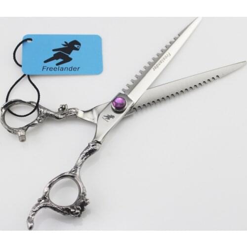7inch High Quality Dragon Handle Hair Scissors Proffessional Haircutting Scissor with case Free Shipping