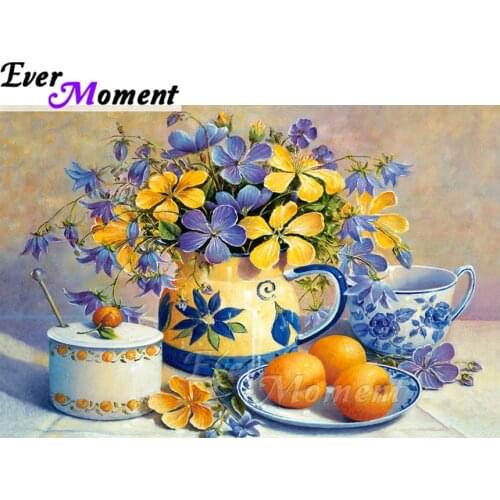 Ever Moment Diamond Painting 5D DIY Handmade Flower Fruit Full Square Drill Picture Of Rhinestone Diamond Embroidery ASF1569