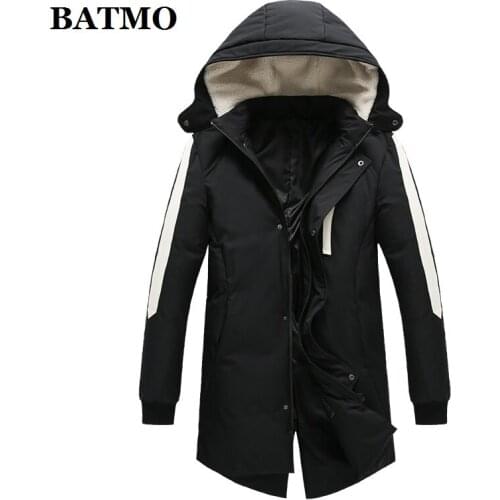 BATMO 2019 new arrival winter high quality 80% white duck down hooded jackets men,mens winter hooded jackets ,size M-XXXL B38