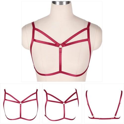 Full Body Bondage Harness Women For Hollow Out Bra Bdsm Bondage Tops Punk Gothic Garter Suspender Belt Pole Dance Rave Costume