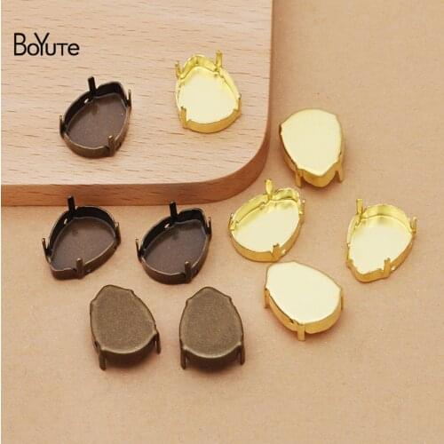 BoYuTe Custom Made (1000 Pieces/Lot) 13*18MM Water Drop Cabochon Base Blank Tray Bezel Diy Jewelry Findings Components
