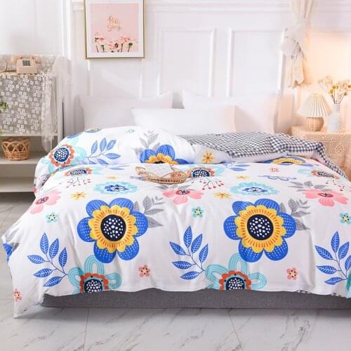 Bright Flowers Duver Cover 100% cotton Bed Line Quilt Comforter Cover for Children Adults 150*200/180*220/200*230/220*240cm
