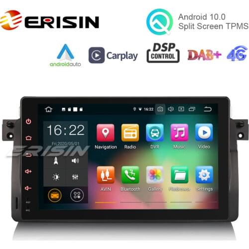 Erisin 8103 9" Octa-Core Android 10.0 Car Stereo DSP CarPlay Auto GPS TPMS DAB+ 4G for BMW 3er E46 318 320 325 M3 MG ZT Rover75