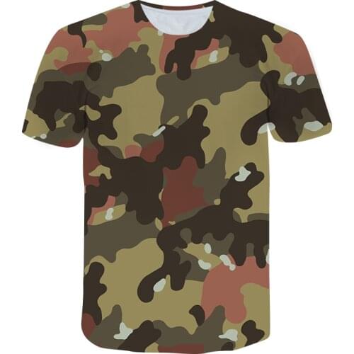 3D Camouflage Print Mens T-shirt Summer O-neck Short-Sleeved Shirt School Military Training Top XXS-6XL Oversized Clothes
