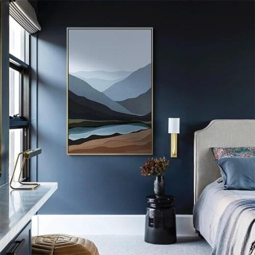 Sunrise Nature Mountain Lake Water Abstract Canvas Painting Home Art Posters Bedroom Corridor Stickers Nordic Decoration