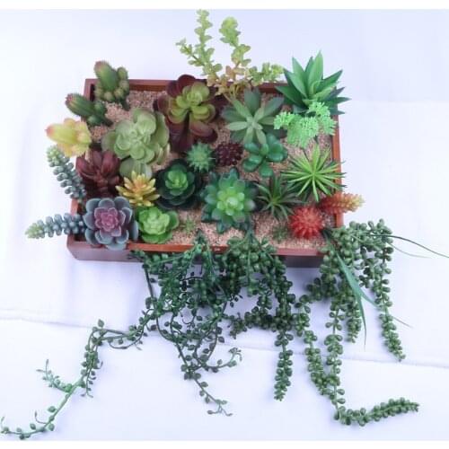 KC* Aloe fleshy plant simulation flower head small flower arrangement accessories fake fleshy plastic flower decoration plan