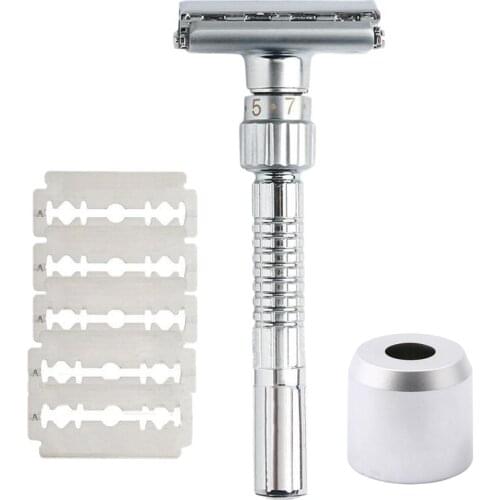 Classic Handle Razor Double-Edged Butterfly Twisted Opening T-Shaped 9-Speed Radical Adjustment Front Razor Unisex Sent 5 Blade