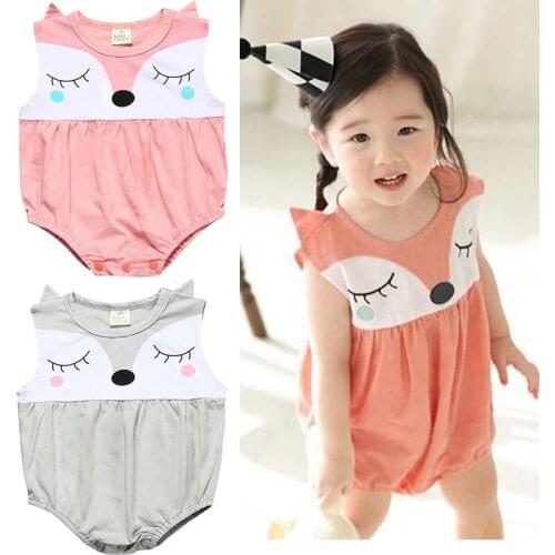 Summer Children Pink Princess Bodysuit Baby Girl Clothes Kids Jumpsuit Infant Sleeveless Cartoon Outfits Newborn Sunsuit 0-18M