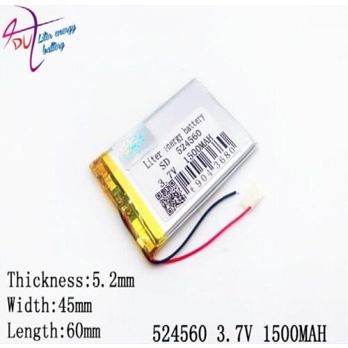 3.7V 1500mAh 524560 504560 Liter energy Lithium Polymer Li-Po li ion Rechargeable Battery cells For MP5 GPS mobile bluetooth