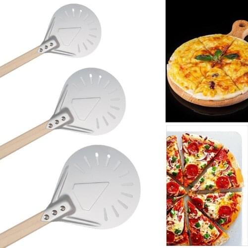 7/8/9 Inch Perforated Pizza Shovel Perforated Pizza Rotate Peel Wooden Handle Pizza Peel Paddle Short Pizza Tool Baking Tools