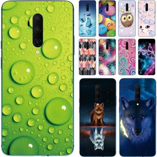 Soft Phone Case for Oneplus 7T Pro Cases Panda Funda Colorful Flower Silicone TPU Back Cover Shell