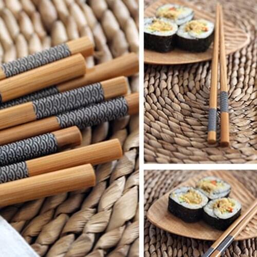 5 Pairs/Lot Japanese Sushi Reusable Chopstick Natural Sushi Chinese food Tableware Utensils Friendly Portable Chopsticks Set