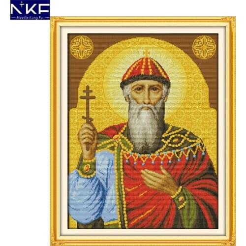 NKF Religious Figure Counted Cross Stitch Printed Cross Stitch DIY Cross Stitch Kit Embroidery for Home Wall Decor Needlework