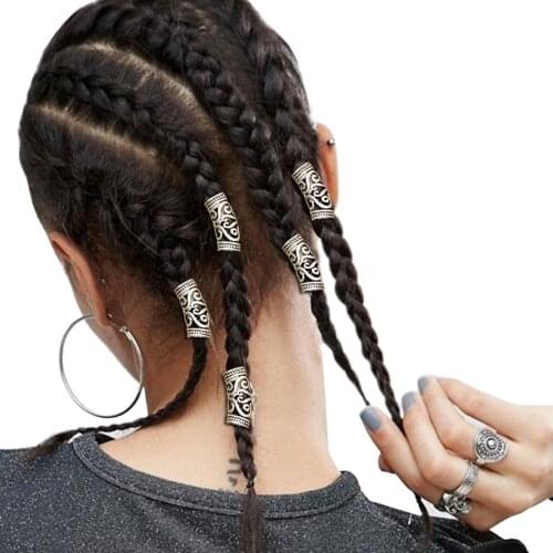 Norse Viking Swirl Beard Bead Rasta Dreadlocks Braid Head Hair Dress Clip Pin Accessories Christmas Gift Headband Headdress