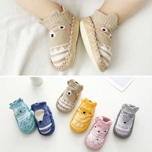 Fashion Baby Socks with Rubber Soles Infant Sock Newborn Autumn Winter Children Floor Socks Shoes Anti Slip Soft Sole Sock