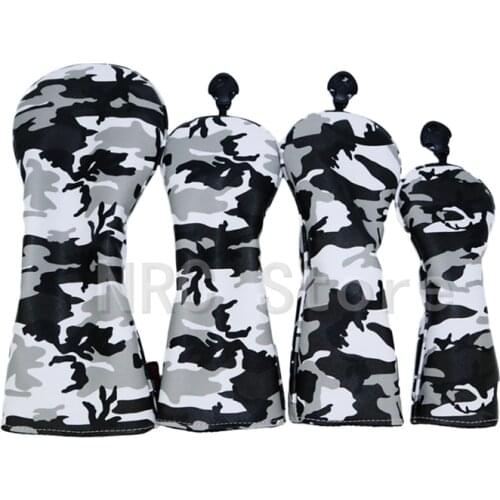 2021 New Golf Club Headcover for #1 Driver #3 #5 Fairway Woods Camouflage Pattern 4Pcs/Set Grey