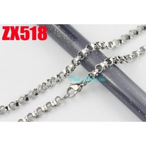 4mm Bones chain stainless steel necklace fashion Sweater chain punk jewelry 20pcs ZX518