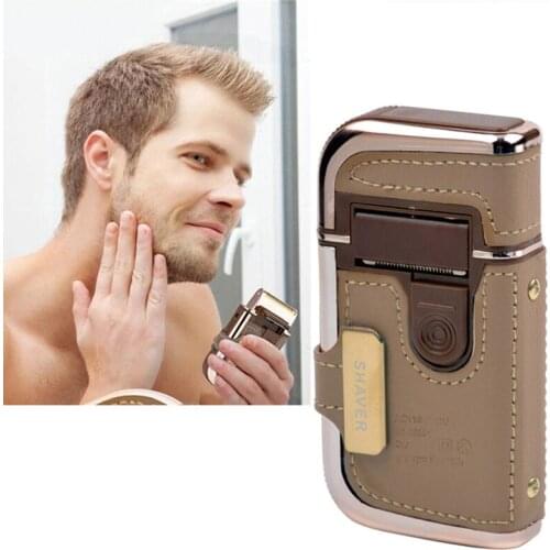 Rechargeable 2 in 1 Men Electric Shavers Beard Razor Shaving Men Hair Trimmer Clipper Vintage Leather Electric Shaver Face Care