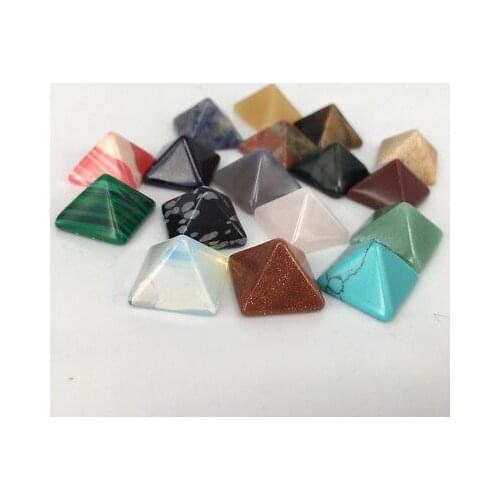 Pyramid Gemstone Natural Stone Crystal Quartz Healing Point Chakra 7Pcs/lot