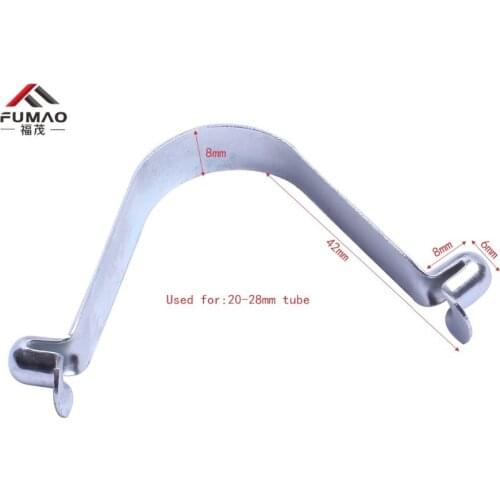 Manufacture 65mn spring tube tent button clip,V Shape Button Spring Clip used for 20-28mm tube