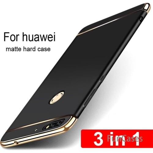 Shockproof Case For huawei Mate 20 Lite Pro honor7C Pro Y7 Prime 7A Y6 Y9 2018 Full Cover Protection Matte Plating 3 in 1 Shell
