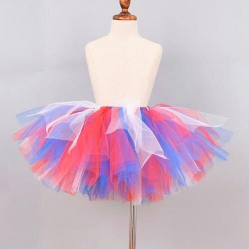 Girls 4th of July Fluffy Tutu Skirt Baby Birthday Party Costume Dance Ballet Tulle Skirt Toddler Tutus Newborn Photo Props 0-12Y