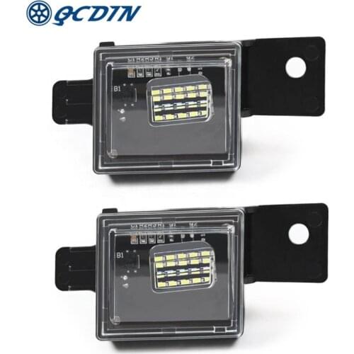 QCDIN 2Pcs Led License Number Plate Lamp For Chevrolet Silverado For Sierra 1500 Black 12V External Parts Car Signal lights