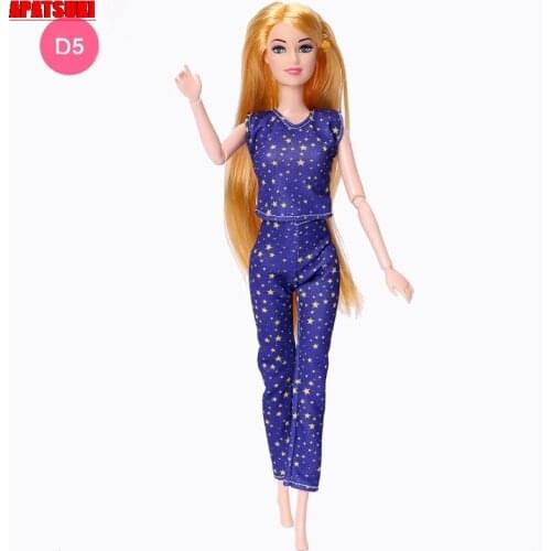 Blue Star Clothes Set Shirt Tops & Pants Trousers For Barbie Doll Fashion Outfit 1/6 Dolls Accessories Kid Baby Dollhouse Toys