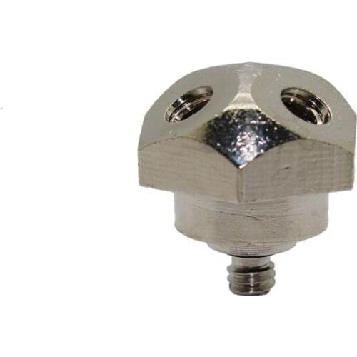 Nickel Plated Brass Connector With Triple Holes 10-24 UNC Thread For Three Misting Nozzles Sprayer Head Fitting