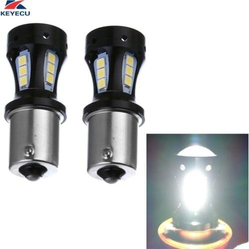 KEYECU 2PCS 950LM 6500K Super Bright White BAY15D 1157 3030 18SMD LED Bulbs Used For Tail Lights Brake Lights and Turn Signal