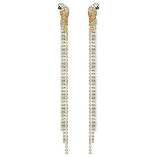 SWA 1:1 Gold Color Parrot Long Earrings Cool Smart Detachable Women