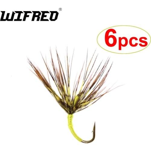 Wifreo 6PCS #12 Tenkara Fishing Flies Fly Fishing Gear for Native Rainbow Trout Bass and Panfish Lures for Ponds Lakes Streams