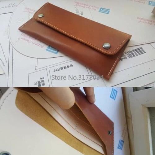 Japan Steel Blade Wooden Cutting Dies DIY Leather Craft Women Long Wallet Cutting Knife Punch Mould Tool Template Set