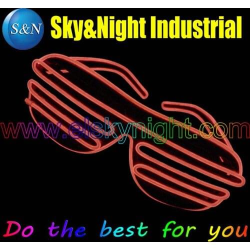 Shutter Led GLasses-Orange-2017New Arrival EL Wire Glowing Flash Glasses with Battery Box for DJ/Party/Christmas Holiday